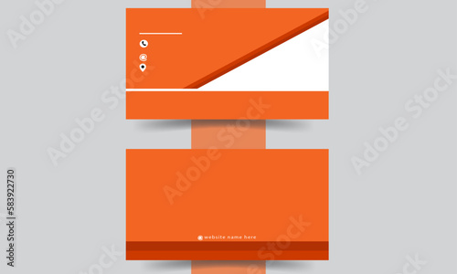  modern corporate  professional  creative business card template with Orange  and white and orange color background 
