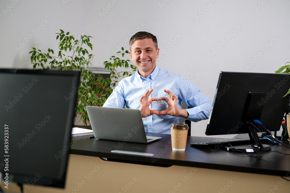 Man work with laptop in office. Man work with laptop in office.
