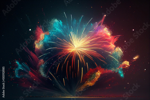 Fireworks, celebration, fireworks, lights, colors, multicolored, night, explosion, new year, birthday, events, event, party photo