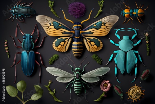 insects created using AI Generative Technology