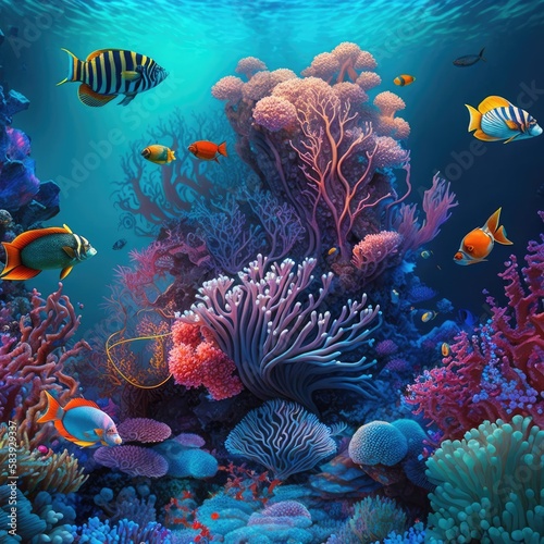 coral reef with fish © Zachary