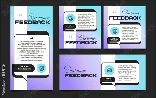 Customer Feedback, Quote , Client Testimonial , Testimony banner Template Editable Vector Illustration
