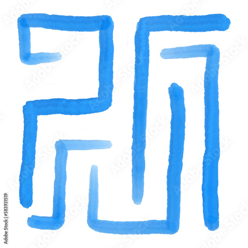 blue watercolor abstract drawing 
