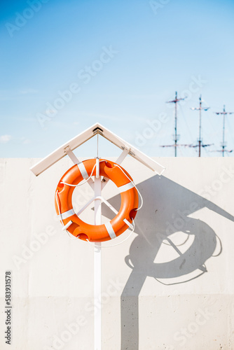 lifebuoy in the marina