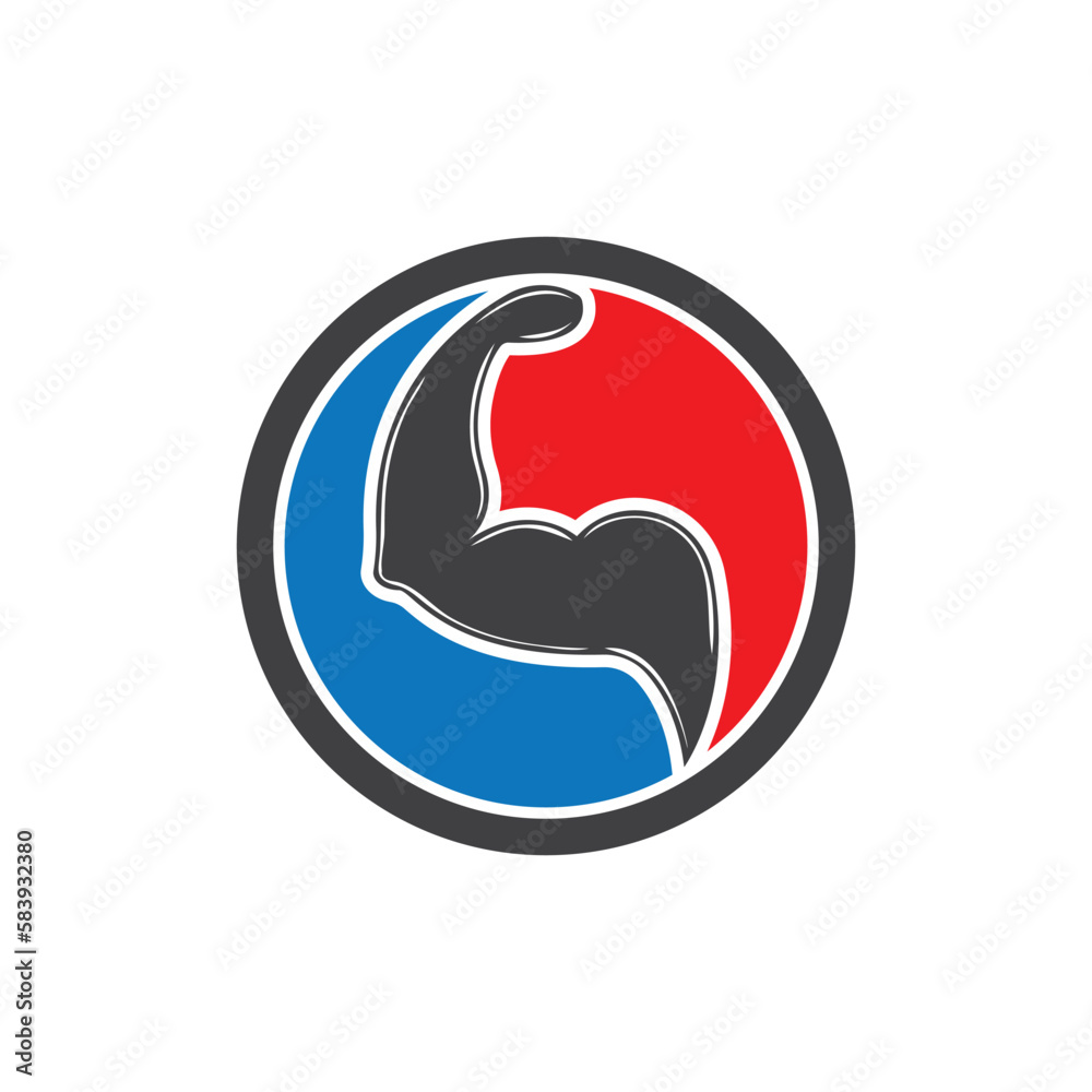 Arm muscle silhouette logo biceps icon Arm muscle silhouette logo biceps icon