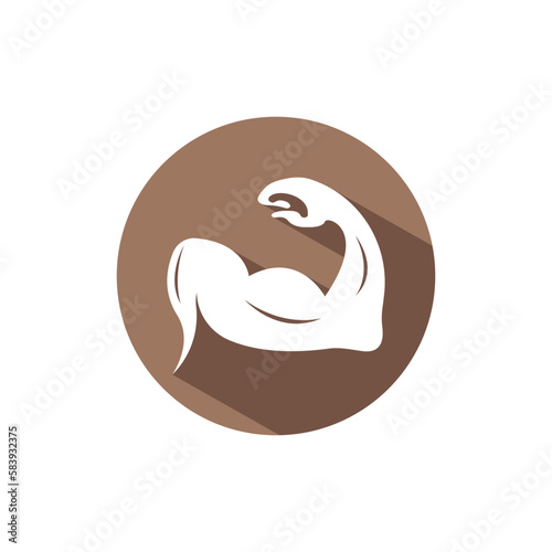 Arm muscle silhouette logo biceps icon