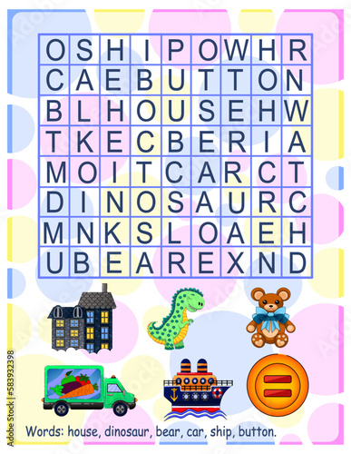 A simple crossword puzzle with word search for elementary and middle school children. crossword puzzle. A fun way to practice your understanding of the language and expand your vocabulary. Includes an