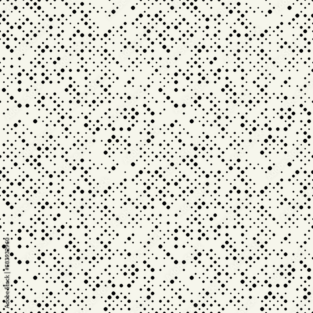 Vector seamless pattern. Modern stylish texture. Repeating geometric tiles. Monochrome black dots. Trendy graphic design. Can be used as a swatch for illustrator.