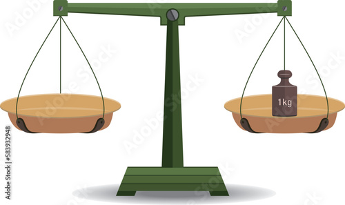 Equal arm scales, balance. Math, Geometry, Physics.