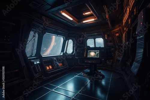 Interior of a spaceship made with generated ai © Interstellar