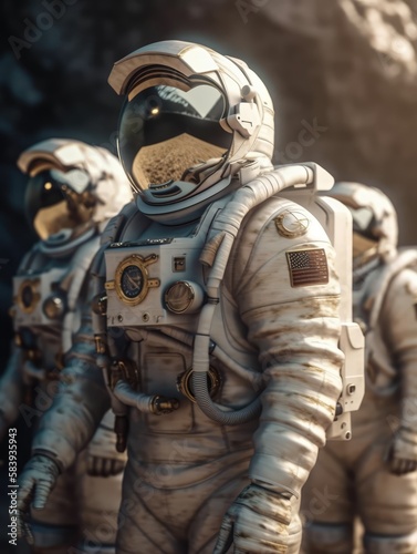 Astronaut exploring in outer space made with generative ai