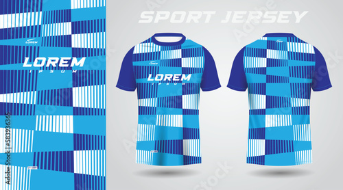 blue shirt soccer football sport jersey template design mockup