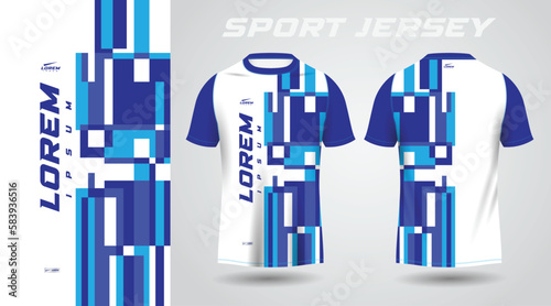 blue shirt soccer football sport jersey template design mockup