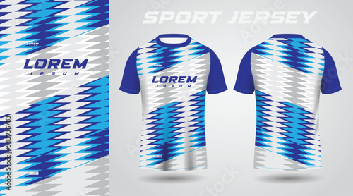 blue shirt soccer football sport jersey template design mockup