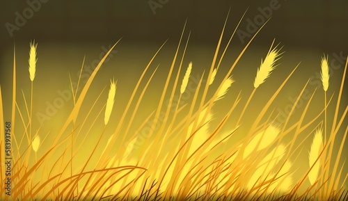 yellow grass texture background, Made With generative Ai