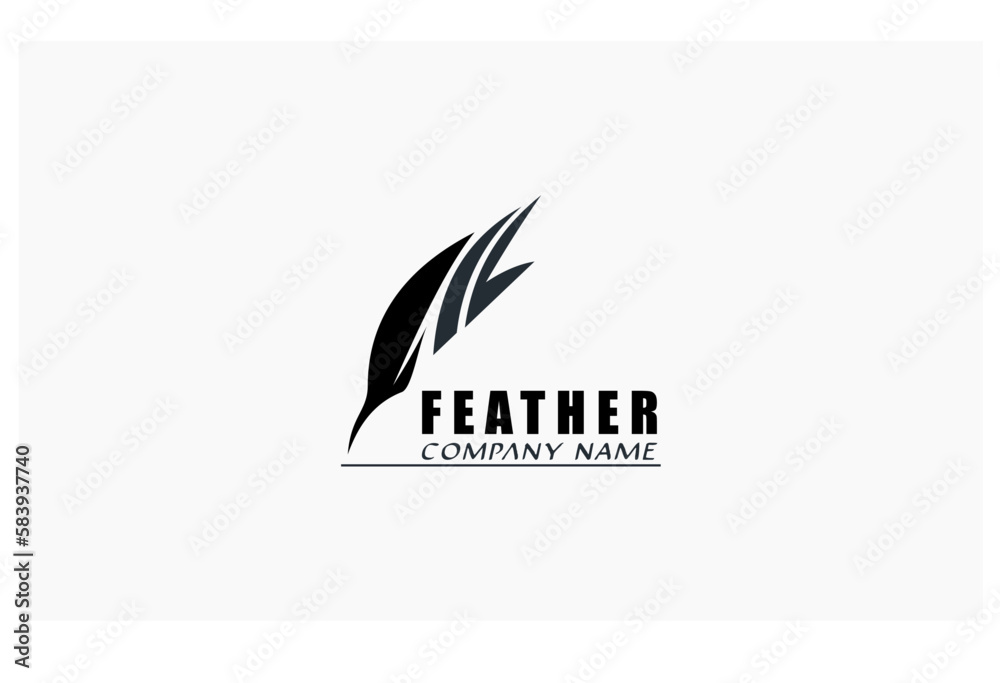 feather concept design vector business logo