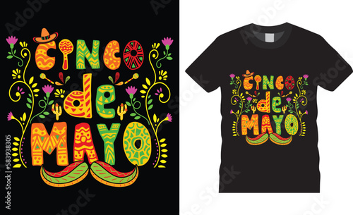 cinco de mayo premium vector t-shirt design tamplate.Fully editable Mexican festival vector graphic and print ready file.T-shirts used for fashion, print, poster,gift, card and etc.