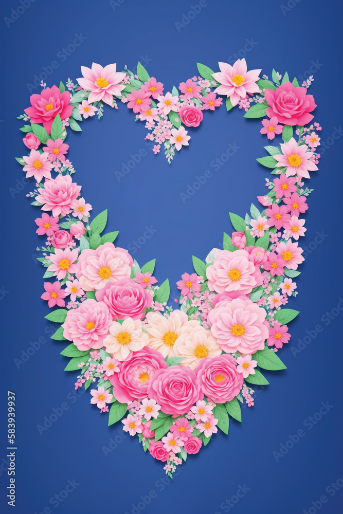 floral romantic postcard
