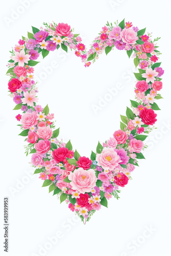 floral romantic postcard