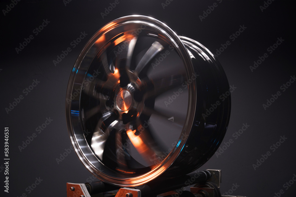 sports car rims new photography at long exposure for the effect of motion blur when rotating sports car rims new photography at long exposure for the effect of motion blur when rotating