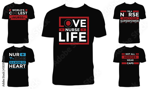 Nurse Typography And Lettering T Shirt Design Bundle 