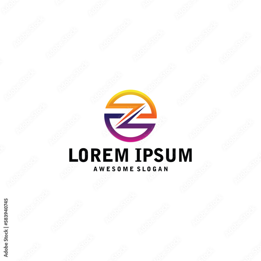 letter Z G initial logo design color full illustration