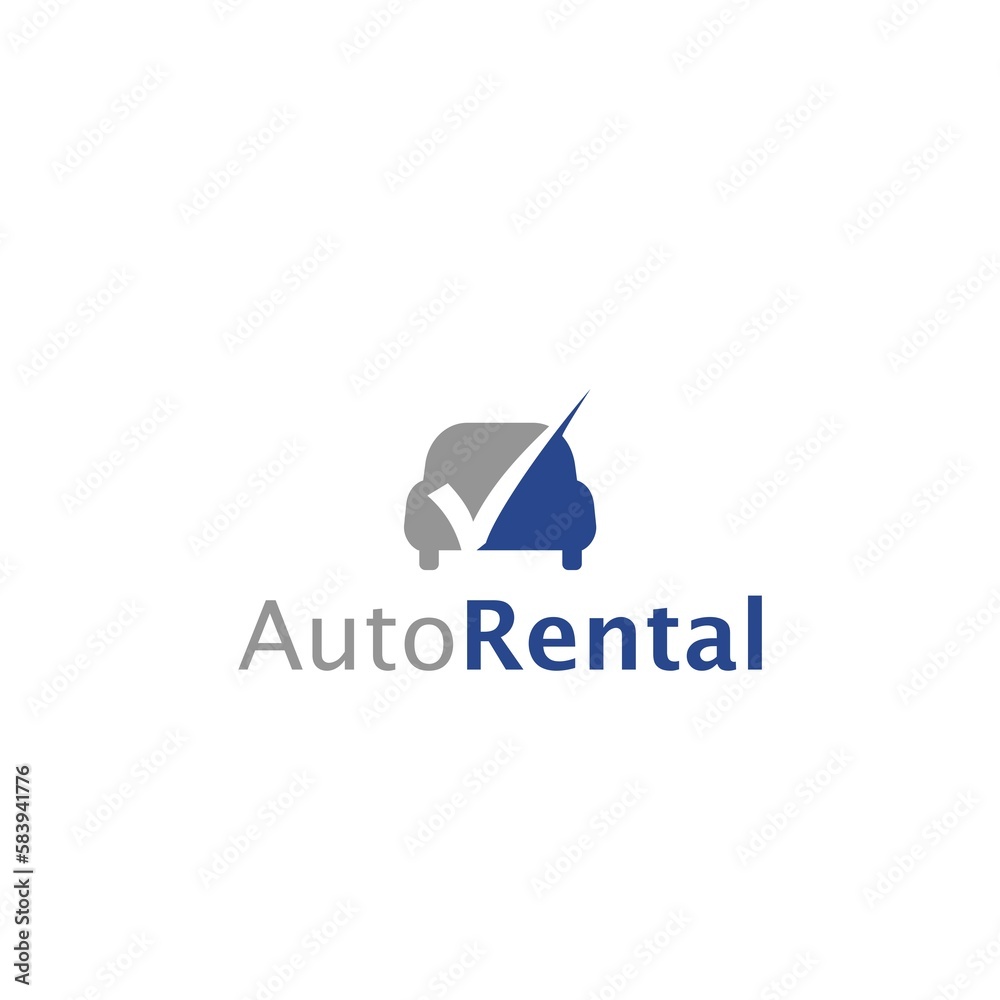 Auto Rental Logo. Car rental icon isolated on white background