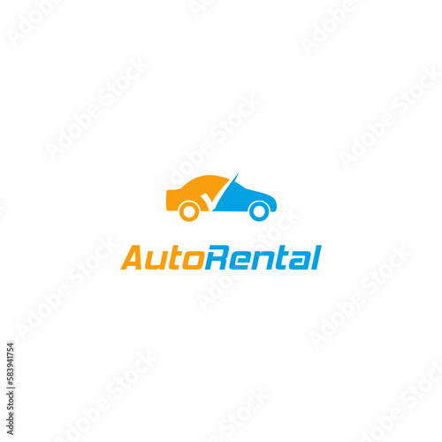 Auto Rental Logo. Car rental icon isolated on white background