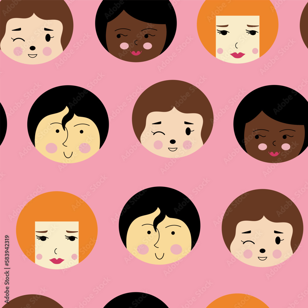 Feminine look, abstract personage, mascot design, funny face, cute icon. Feminine look, abstract personage, mascot design, funny face, cute icon.