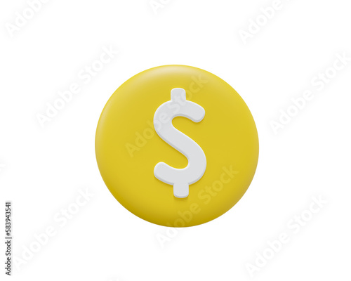 cartoon golden coin, Golden coins currency. 3D rendering