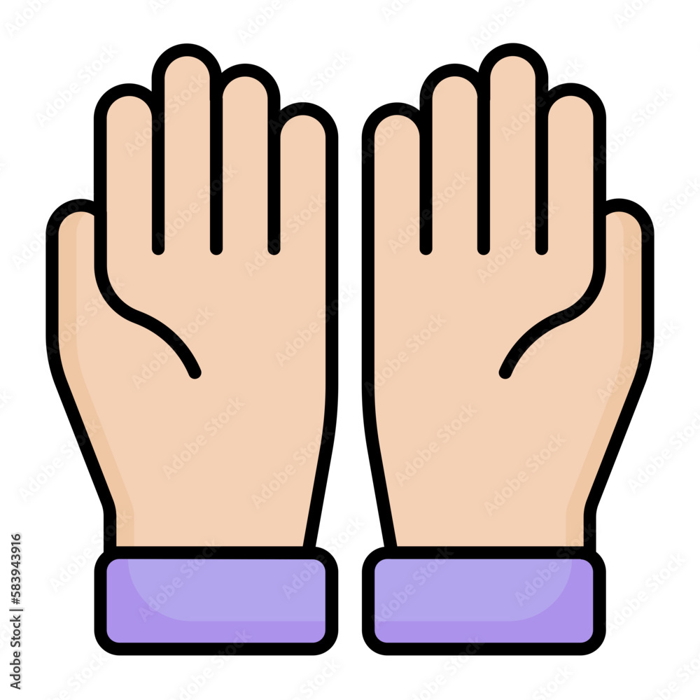 Obraz premium Prayer Hands Line Color Icon