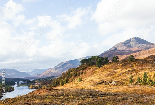 Hills and mountains around Glen Affric in the south-west Cannich village in the Scottish Highlands photo