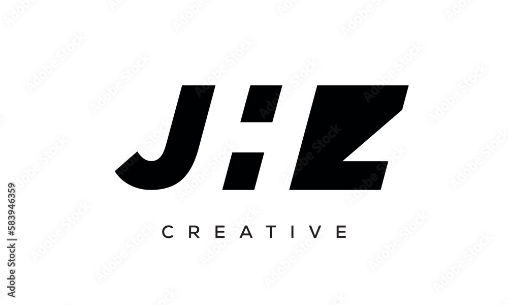JHZ letters negative space logo design. creative typography monogram vector	