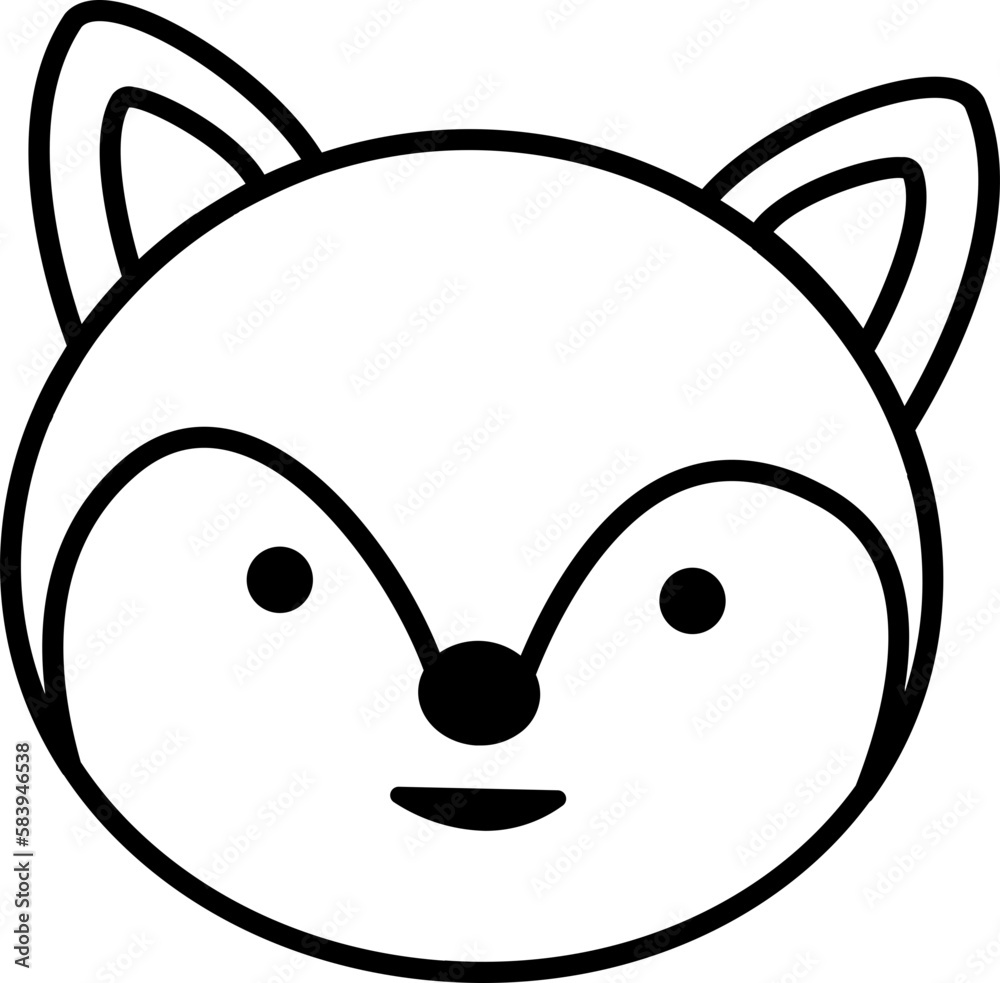 Obraz premium Cute fox line style head