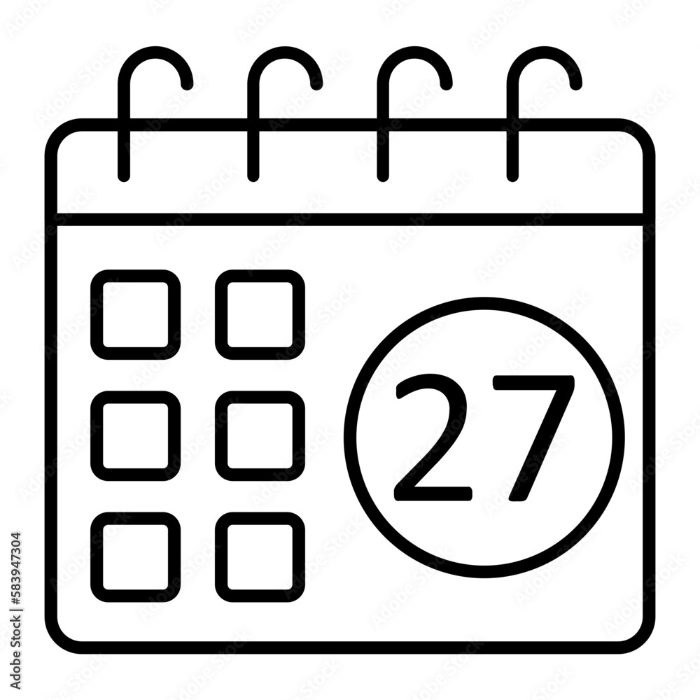 Easter Date Outline Icon Easter Date Outline Icon