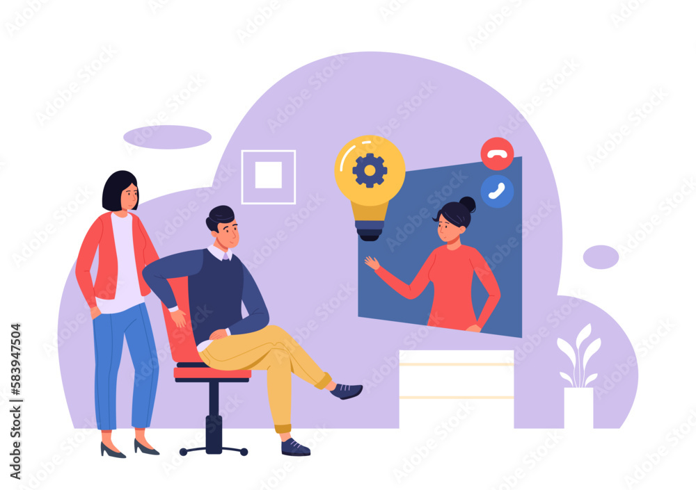People with light bulbs. Creative business idea and finding solution process, team group working together on innovation People with light bulbs. Creative business idea and finding solution process, team group working together on innovation