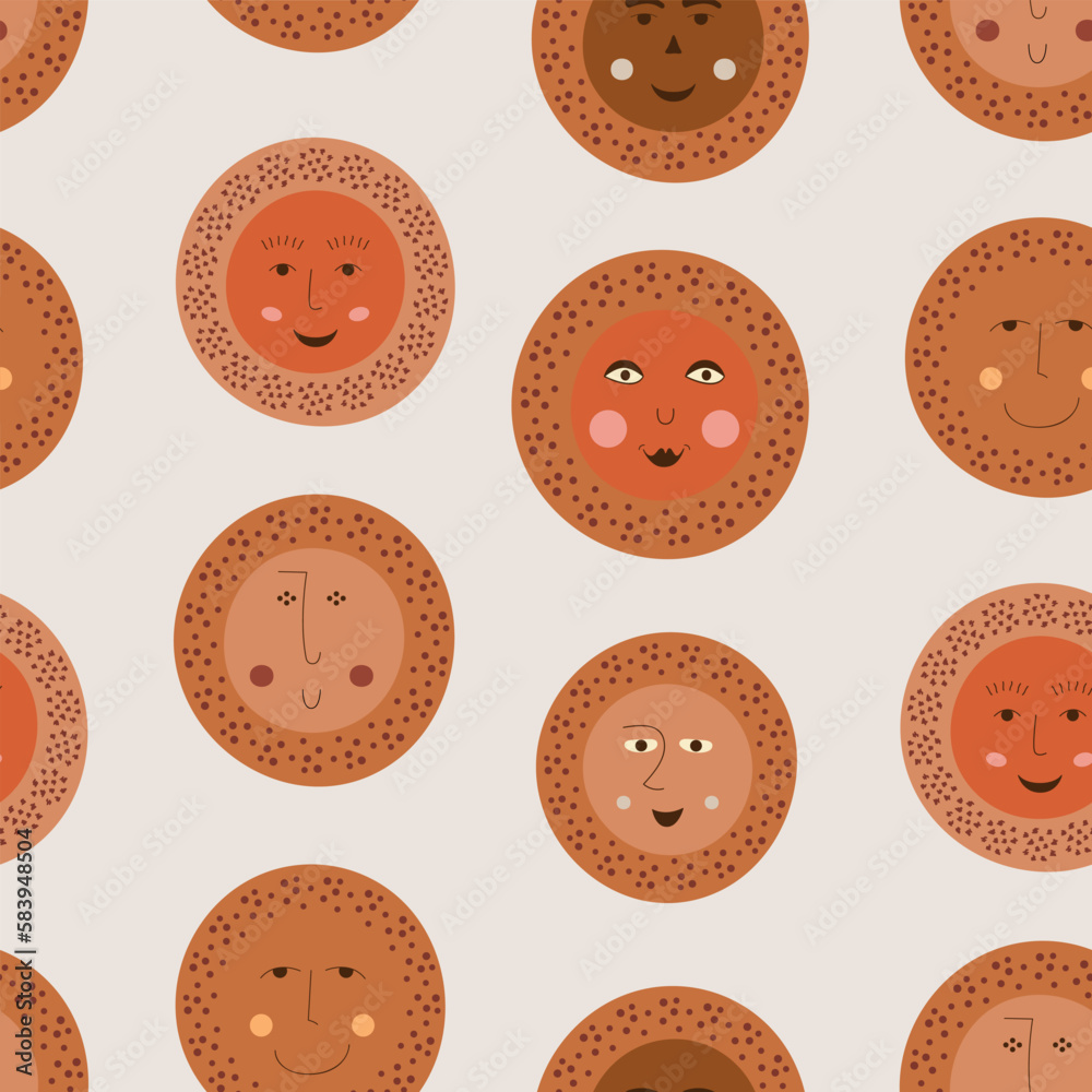 Fototapeta premium Male bizzare visage, abstract personage, mascot design, funny face, cute icon.