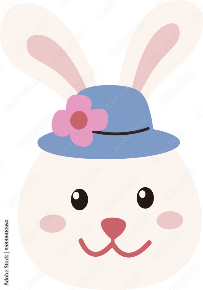 Obraz premium Cute rabbit head illustration