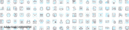 Programming vector line icons set. Programming, coding, scripting, coding language, algorithm, debugging, software illustration outline concept symbols and signs