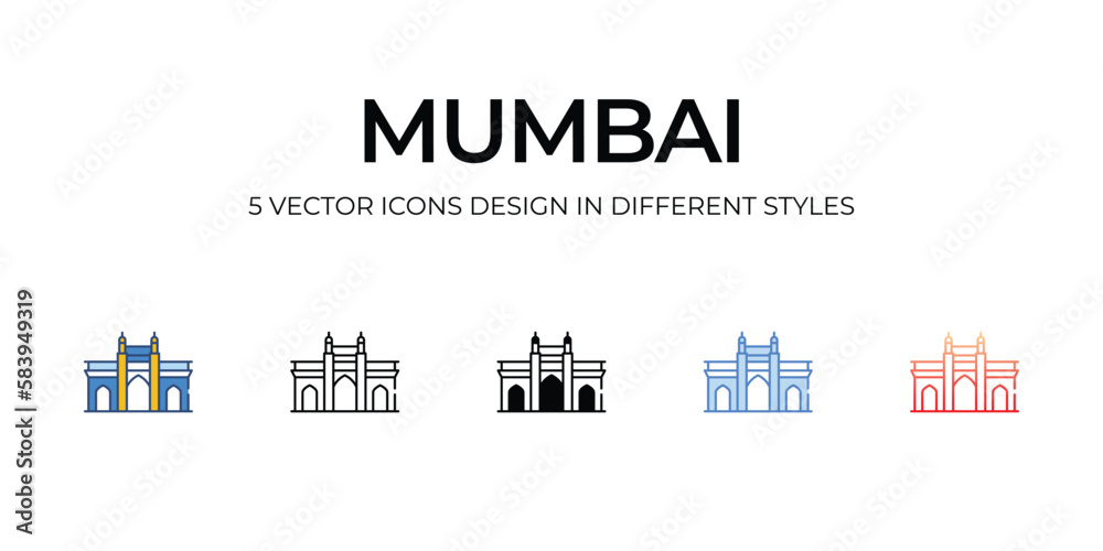 Mumbai icon. Suitable for Web Page, Mobile App, UI, UX and GUI design.