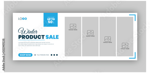 Mega fashion sale social media facebook cover design template for winter and summer collection