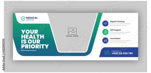 Medical healthcare facebook timeline cover and web banner template