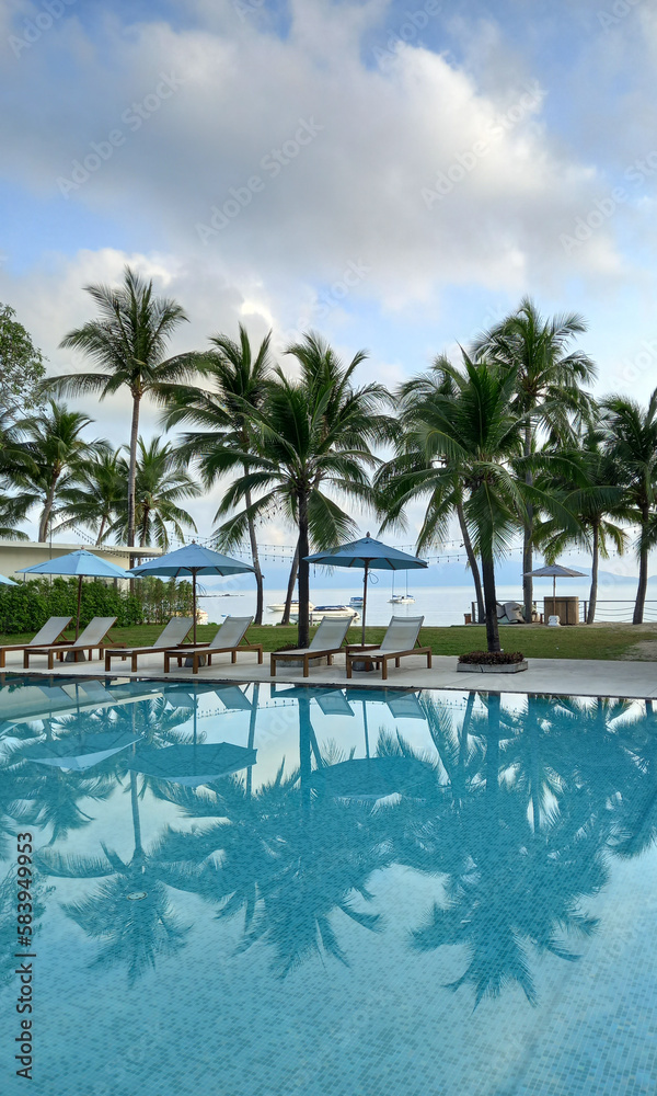 Fototapeta premium pool with trees