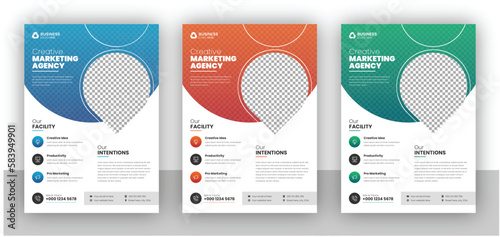 Creative modern corporate business flyer poster or brochure cover annual report cover design in a4 file vector template