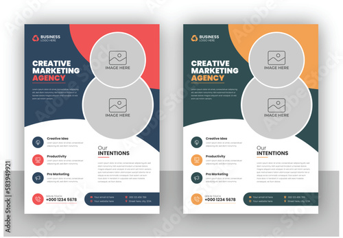 Creative modern corporate business flyer poster or brochure cover annual report cover design in a4 file vector template