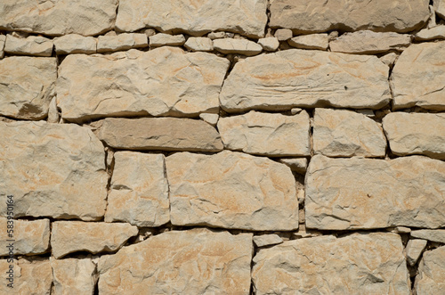 Old stone wall close up