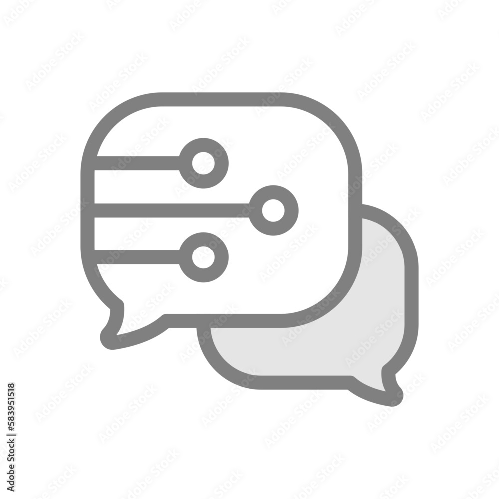 chatbot, chat with AI Artificial Intelligence concept illustration line icon design editable vector eps10 chatbot, chat with AI Artificial Intelligence concept illustration line icon design editable vector eps10