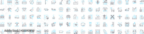 Nature agriculture vector line icons set. Farming, Agriculture, Nature, Crops, Irrigation, Cultivation, Planting illustration outline concept symbols and signs