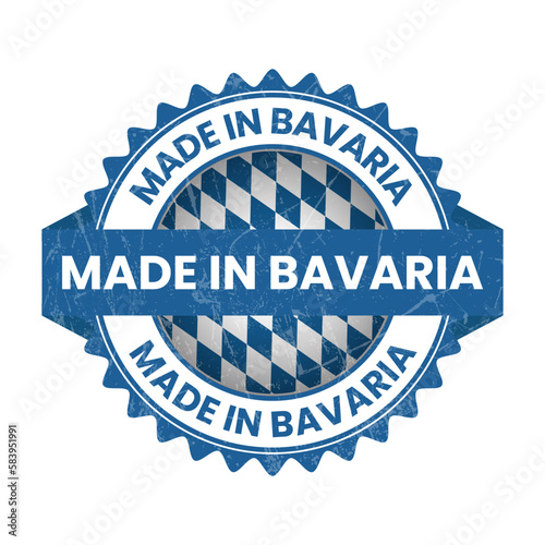 Made In Bavaria Stamp, Label, Badge, Sticker, Tag, Sign, Seal With Grunge Textured Vector Illustration