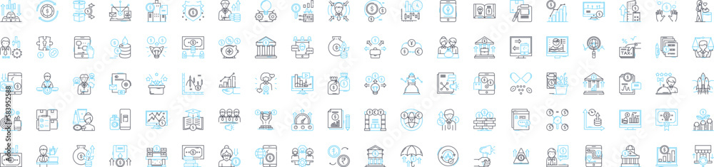 Money investment vector line icons set. Funding, Banking, Securities, Stocks, Bonds, Finance, Cash illustration outline concept symbols and signs Money investment vector line icons set. Funding, Banking, Securities, Stocks, Bonds, Finance, Cash illustration outline concept symbols and signs